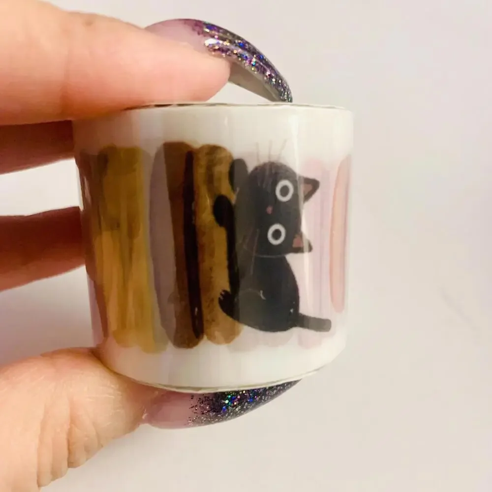 Washi Tape, Cute Black Cat Macaroons Kitty Cookies Masking Tape Kawaii Scrapbook